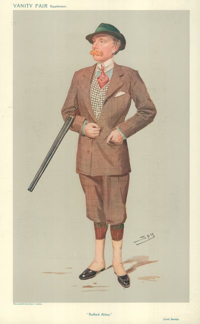 Lord John Savile, Opactwo Rufford, 15 kwietnia 1908, rysunek Vanity Fair autorstwa Leslie Matthew Ward