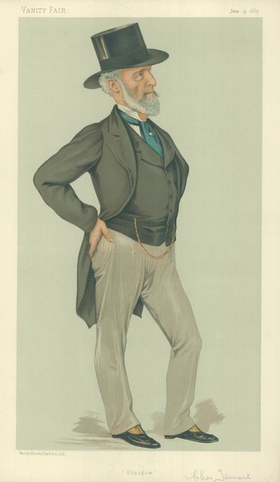 Pan Charles Tennant, Glasgow, 9 czerwca 1883, komiks Vanity Fair autorstwa Leslie Matthew Ward