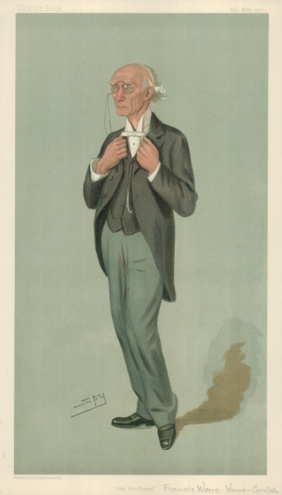 Pan FW Warre-Cornish, wiceprezes Eton, wiceprezes, 26 września 1901, rysunek z Vanity Fair autorstwa Leslie Matthew Ward