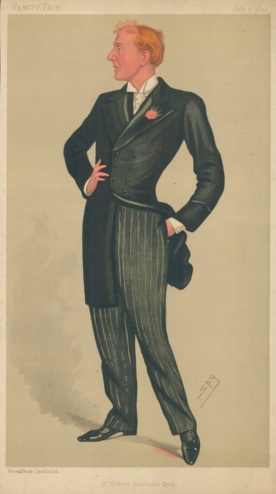 Pan Herbert Beerhohm Tree, 12 lipca 1890 r., komiks Vanity Fair autorstwa Leslie Matthew Ward