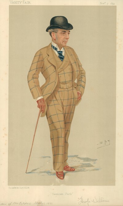 Mr Hwfa Williams, Sandown Park, 7 listopada 1891, komiks Vanity Fair autorstwa Leslie Matthew Ward