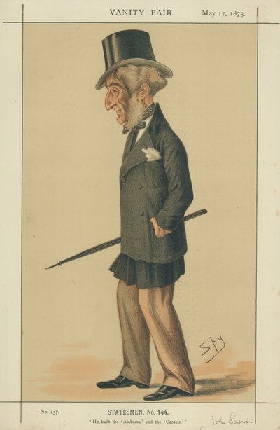 Pan John Laird, On zbudował Alabama and the Captain, 17 maja 1873, komiks Vanity Fair autorstwa Leslie Matthew Ward