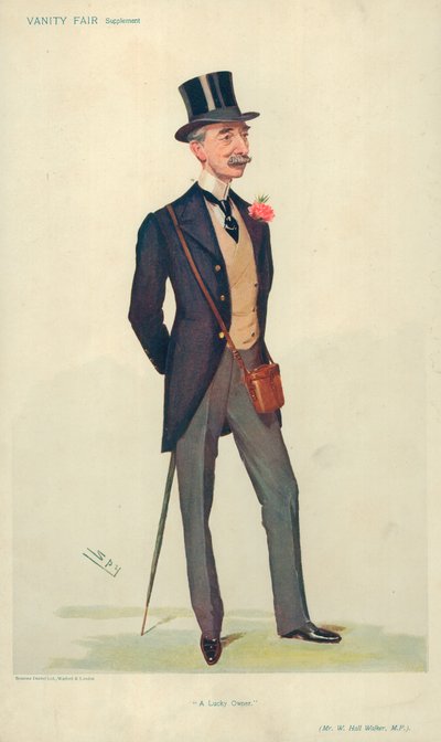 Pan W Hall Walker MP, szczęśliwy właściciel, 21 czerwca 1906, komiks Vanity Fair autorstwa Leslie Matthew Ward