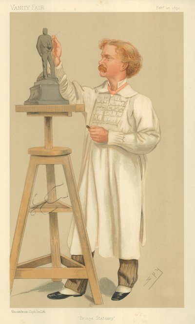 Pan William Hamo Thornycroft, rzeźba z brązu, 20 lutego 1892 r., rysunek Vanity Fair autorstwa Leslie Matthew Ward