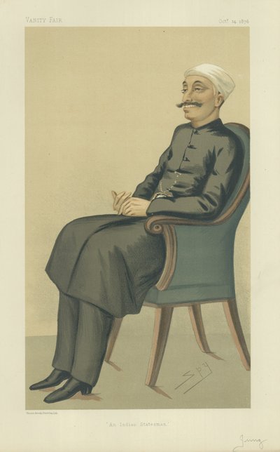 Nawab Sir Salar Jung, indyjski mąż stanu, 14 października 1876, komiks Vanity Fair autorstwa Leslie Matthew Ward