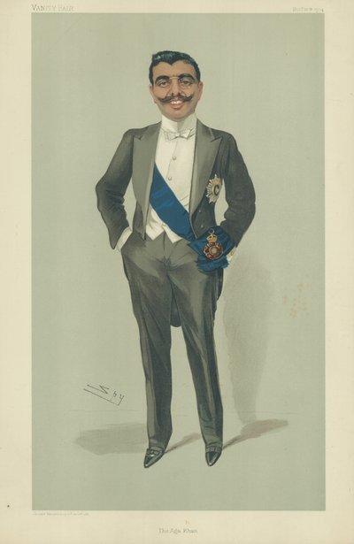 The Aga Khan, 10 listopada 1904 r., komiks Vanity Fair autorstwa Leslie Matthew Ward