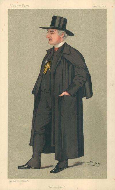 Arcybiskup Westminster, Westminster, 7 stycznia 1891, rysunek Vanity Fair (kolor lito) autorstwa Leslie Matthew Ward
