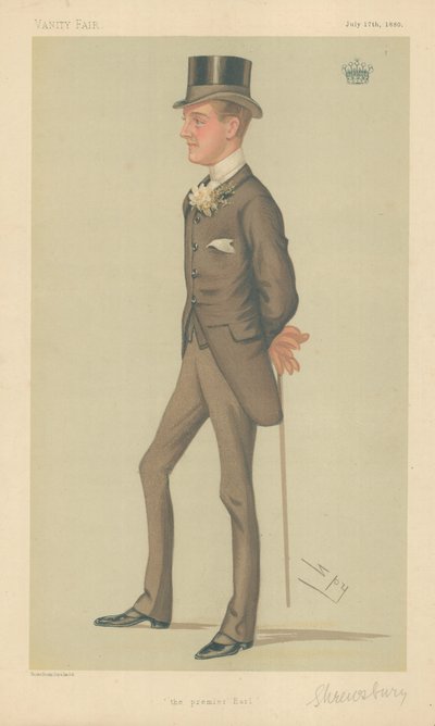The Earl of Shrewsbury and Talbot, The Premier Earl, 17 lipca 1880, komiks Vanity Fair autorstwa Leslie Matthew Ward
