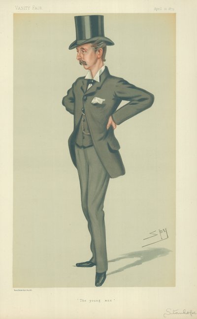 The Hon Edward Stanhope MP, The young man, 12 kwietnia 1879, komiks Vanity Fair autorstwa Leslie Matthew Ward