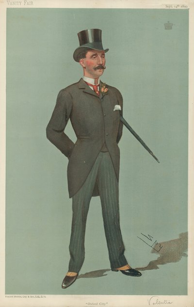 Wicehrabia Valentia, Oxford City, 14 września 1899, komiks Vanity Fair autorstwa Leslie Matthew Ward