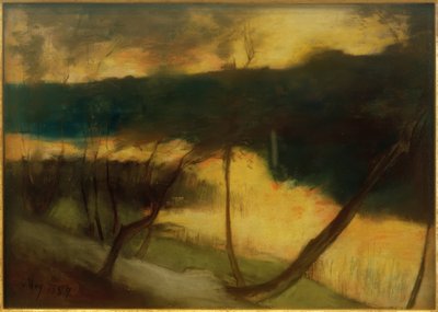 Krajobraz rzeki - wieczorny nastrój autorstwa Lesser Ury
