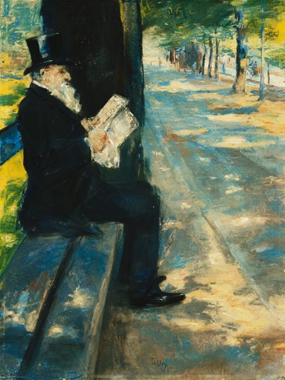 Pan w parku; Herr im Tiergarten, ok. 1900 autorstwa Lesser Ury