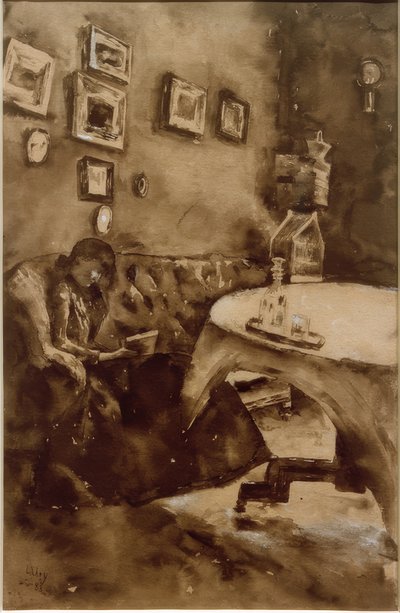 Wnętrze z czytelnią autorstwa Lesser Ury