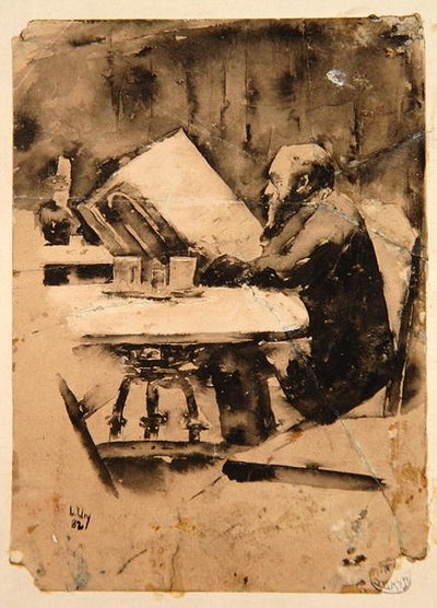 Mężczyzna w kawiarni autorstwa Lesser Ury
