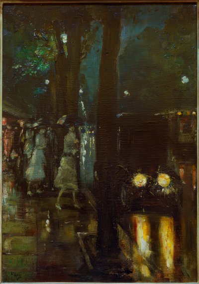 Nocna scena na Kurfürstendamm z widokiem na .. autorstwa Lesser Ury