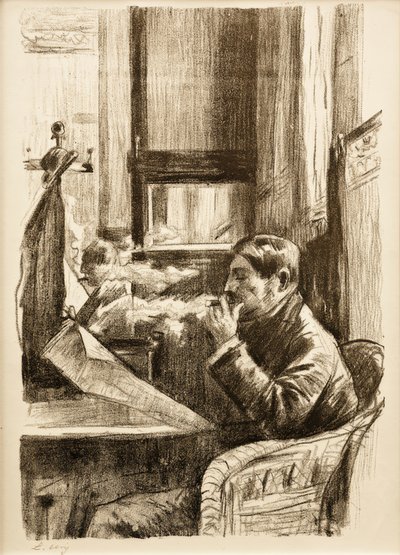 Pan palący w kawiarni I. autorstwa Lesser Ury