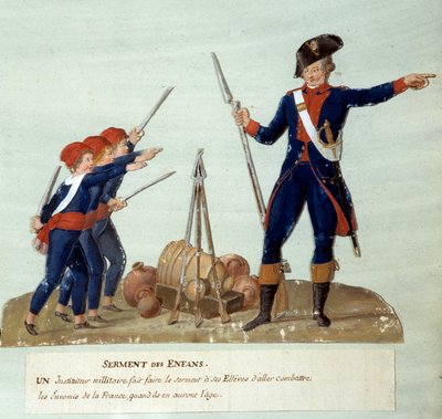 Rewolucja francuska 1789: Przysięga dzieci. Gwasz des freres Lesueur (XVIII wiek). Paryż, Muzeum Carnavalet autorstwa Lesueur Brothers