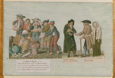 Głód chleba i lombard (gwasz na karcie) autorstwa Lesueur Brothers
