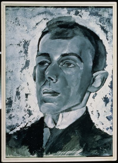 Portret poety Ossipa Mandelstama (1891-1938) (gwasz na papierze) autorstwa Lev Aleksandrovitc Bruni