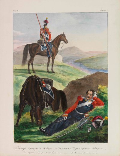 Oficer mundurów dywizjonu kozackiego czarnomorskiego rosyjskiej armii cesarskiej, 1837-1839. autorstwa Lev Alexandrovich Belousov