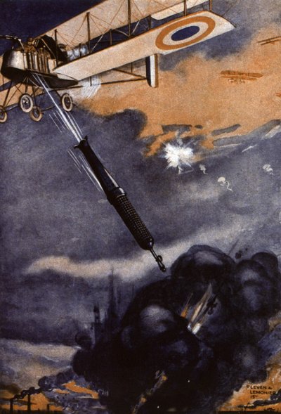 WW1: bomba wystrzelona przez samolot autorstwa Leven & Lemonier