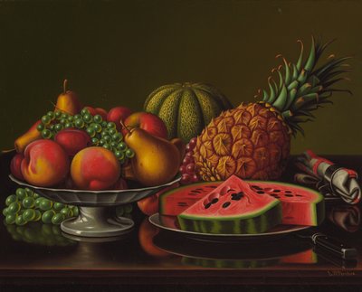Martwa natura z owocami (olej na płótnie) autorstwa Levi Wells Prentice