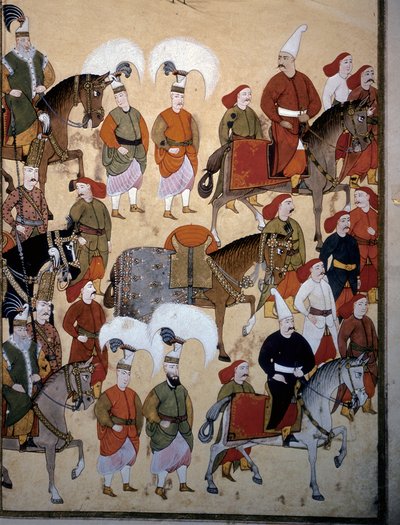 OTTOMAN EMPIRE: "Parada janczarów (Yeniceri) z koniem dowódcy" autorstwa Levni Levni