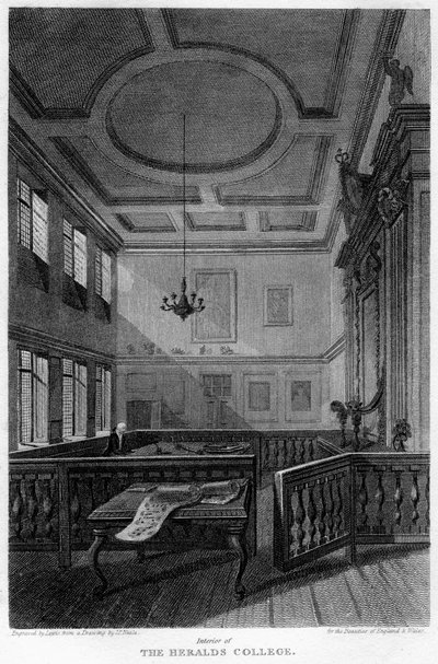 Wnętrze Heralds College, Londyn, 1815. autorstwa Lewis