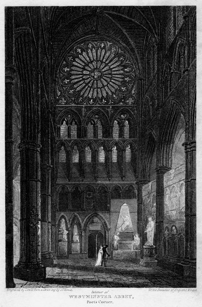 Poetry Corner, Westminster Abbey, Londyn, 1815. autorstwa Lewis