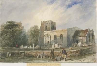 Draycott w kościele Maurów: malarstwo akwarelowe, bd [?XIX w.] autorstwa Lewis John Wood