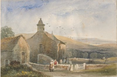 Kaplica Elkstone: malarstwo akwarela, II [?XIX w.] autorstwa Lewis John Wood