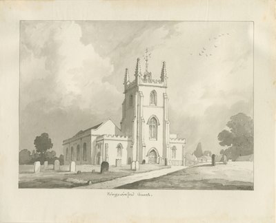 Kościół Kingswinford: rysunek w sepii, 1837 autorstwa Lewis John Wood