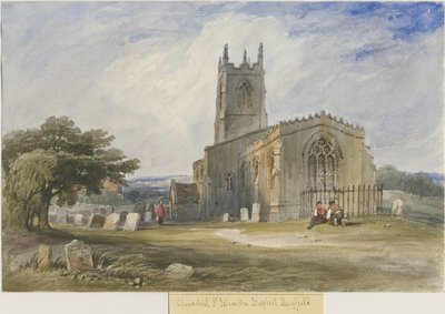 Kościół Mayfield: malarstwo akwarelowe i [ok. 1830-1840] autorstwa Lewis John Wood