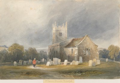 Kościół Wodospadowy: malarstwo akwarelowe i [ok. 1830-1840] autorstwa Lewis John Wood