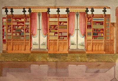 Elewacja biblioteki od strony południowej, Snelston Hall, Derbyshire (pióro, ołówek, atrament i akwarela na papierze) autorstwa Lewis Nockalls Cottingham