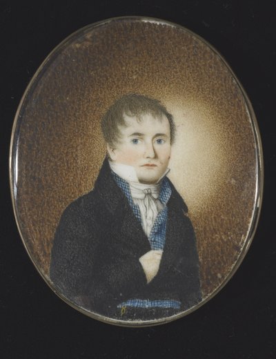 Autoportret, ok. 1810-20 (akwarela na kości słoniowej) autorstwa Lewis Peckham