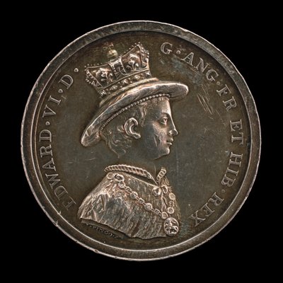 Edward VI, 1537-1553, król Anglii 1547 Medal dla Szkoły Szpitala Chrystusa, założony 1552 autorstwa Lewis Pingo