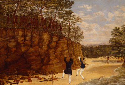 Geodezja na północno-zachodnim wybrzeżu Australii (olej na płótnie) autorstwa Lewis Roper Fitzmaurice