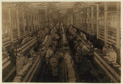 Dzieci pracujące w przędzalni w Magnolia Cotton Mills, Mississippi, 1911 r. autorstwa Lewis Wickes Hine