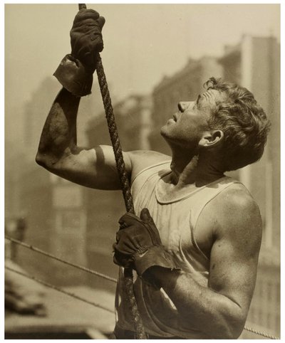 Pracownik budowlany Empire State Building, ok. 1930 autorstwa Lewis Wickes Hine