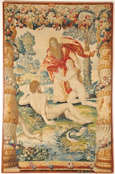 Gobelin Adam i Ewa, ok. 1930 r. 1650-1660 autorstwa Leyniers Workshop