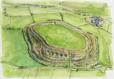 Stare Oswestry (akwarela na papierze) autorstwa Liam Wales