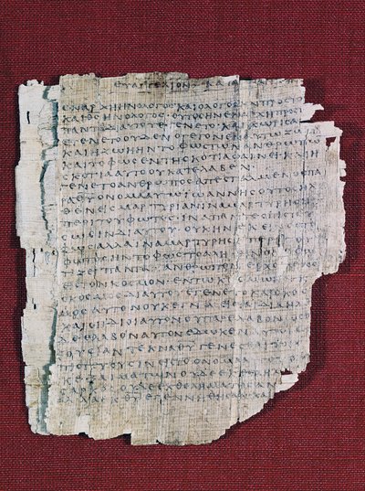 66 lub Bodmer II Papirus, ok. 200, prawie kompletny kodeks Ewangelii Jana w języku greckim, Bodmer Library, Genewa, Szwajcaria autorstwa Unbekannt Unbekannt