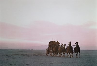 Dyliżans Wells Fargo w nowoczesnym wydaniu reklamowym na Równinach Zachodnich (zdjęcie) autorstwa Unbekannt Unbekannt