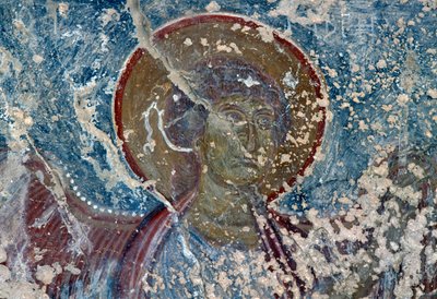 Anioł, fresk w kościele Panagia, Rodovani, Kreta, Grecja (zdjęcie) autorstwa Unbekannt Unbekannt