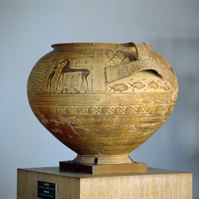 Krater Argive z geometrycznymi dekoracjami, średnica 50 cm, cywilizacja grecka, VIII wiek p.n.e autorstwa Unbekannt Unbekannt
