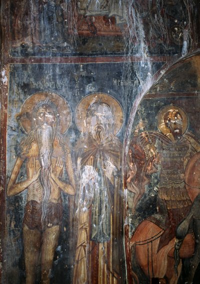 Chrystus i święci, fresk w kościele Agios Ioannis, Kantanos, Kreta, Grecja (foto) autorstwa Unbekannt Unbekannt