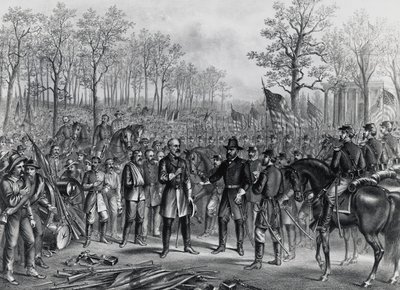Generał Robert Lee poddaje się generałowi Ulyssesowi Grantowi w Appomattox, 9 kwietnia autorstwa Unbekannt Unbekannt