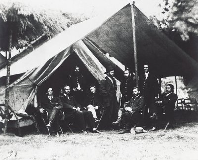 Generał Ulysses Grant i jego personel w City Point, lato 1864, wojna secesyjna, USA autorstwa Unbekannt Unbekannt