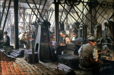 Iron & Steel, Forging Forging files, Cyclops Steel and Iron Works, Sheffield, Yorkshire autorstwa Unbekannt Unbekannt